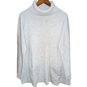 Talbots Women's Pure Merino Wool Turtleneck Sweater With Pockets Size Large